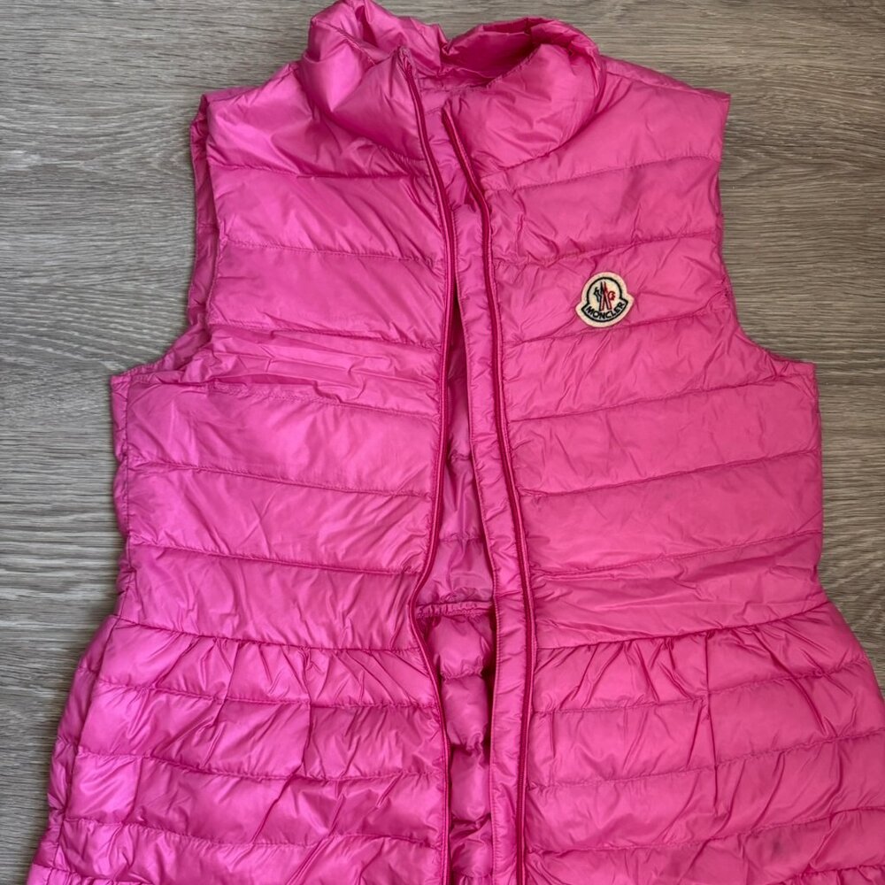 Moncler Girls Down Vest – Pink, Excellent Condition